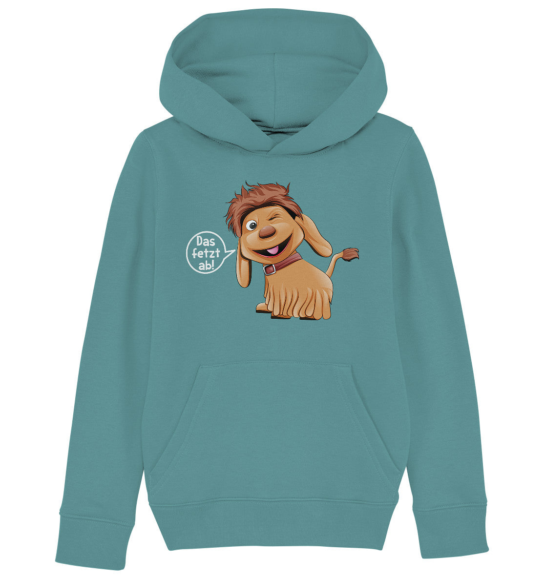 KINDER ORGANIC KAPUZENHOODIE • UNSER SANDMÄNNCHEN - MOPPI - DAS FETZT AB!