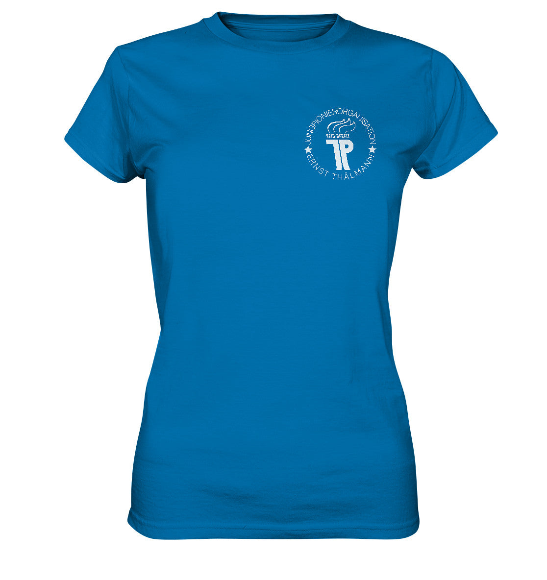 DDR Ostalgie Shirt Mädels • JUNGE PIONERE BRUST BADGE - dunkel