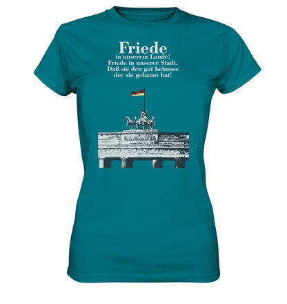 DDR Ostalgie Shirt Mädels • FRIEDE IN UNSEREM LANDE! (DDR-ORIGINAL-PLAKAT)