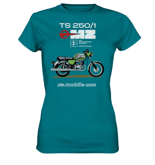 DDR Ostalgie Shirt Mädels • MZ TS 250 GRÜN (ORIGINAL DDR-PLAKAT)