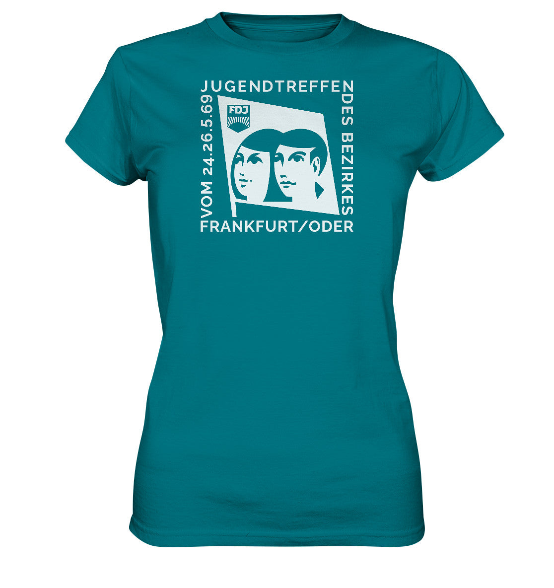 DDR Ostalgie Shirt Mädels •  FDJ JUGENDTREFFEN FRANKFURT ODER - 1969