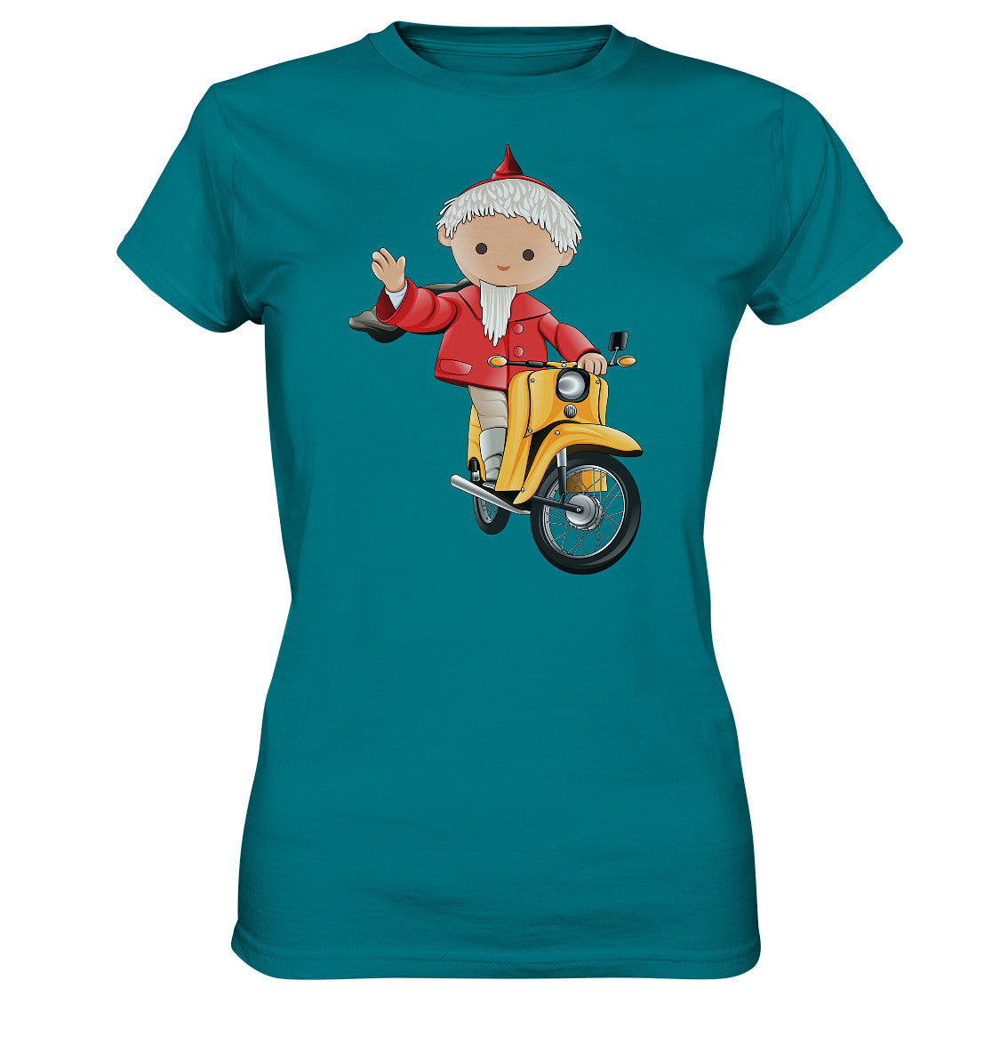 DDR Ostalgie Shirt Mädels • UNSER SANDMÄNNCHEN - AUF DER SCHWALBE - ROT (PU-137, 1973)