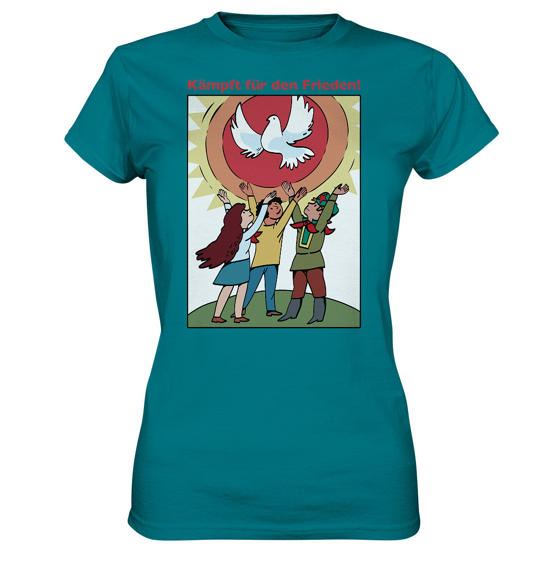 DDR Ostalgie Shirt Mädels • KÄMPFT FÜR DEN FRIEDEN! (DDR-ORIGINAL-PLAKAT)