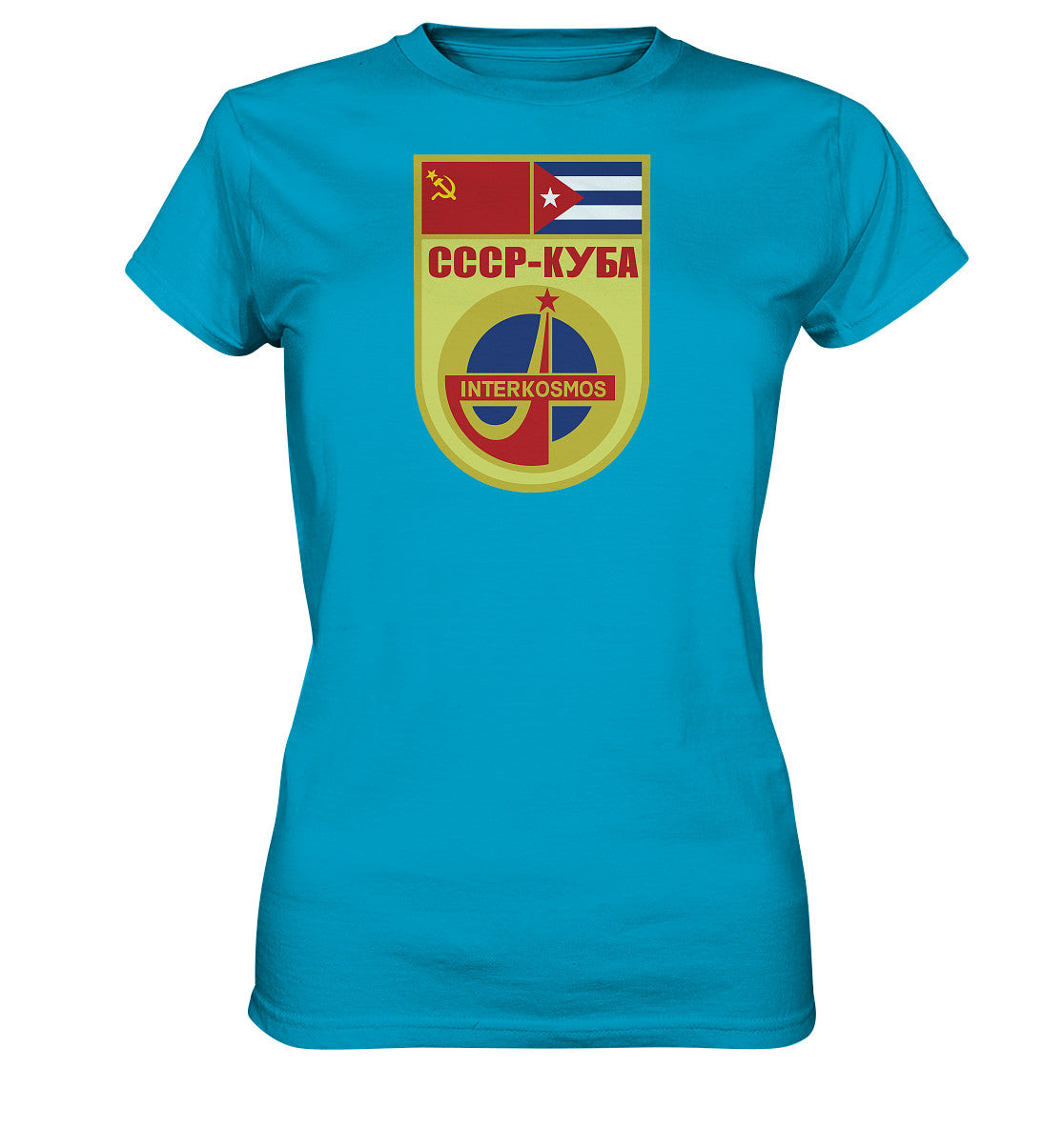 DDR Ostalgie Shirt Mädels • INTERKOSMOS CCCP KUBA WIMPEL