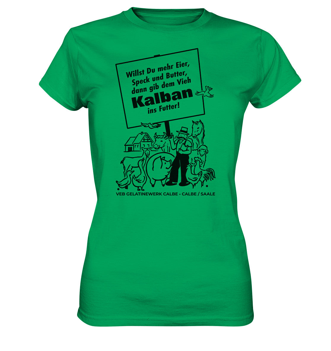 DDR Ostalgie Shirt Mädels • KALBAN, VEB GELATINEWERK CALBE - ORIGINALPLAKAT