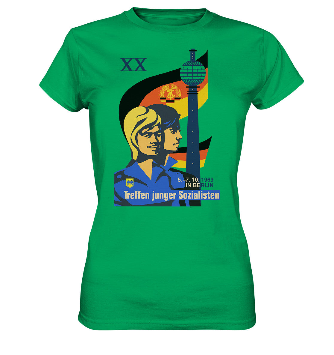 DDR Ostalgie Shirt Mädels • TREFFEN JUNGER SOZIALISTEN BERLIN 1969 (ORIGINAL PLAKAT)