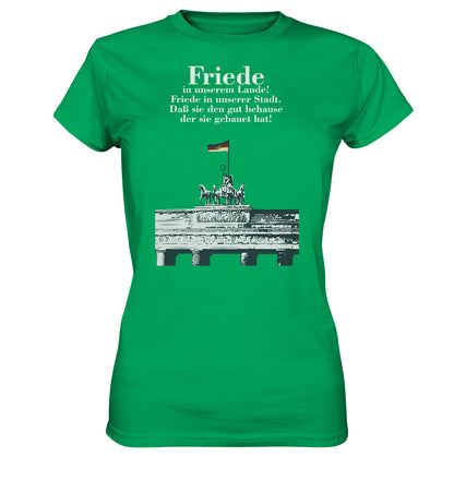 DDR Ostalgie Shirt Mädels • FRIEDE IN UNSEREM LANDE! (DDR-ORIGINAL-PLAKAT)