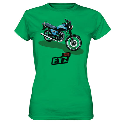 DDR Ostalgie Shirt Mädels • MZ ETZ 150 BLAU (ORIGINAL DDR-PLAKAT)