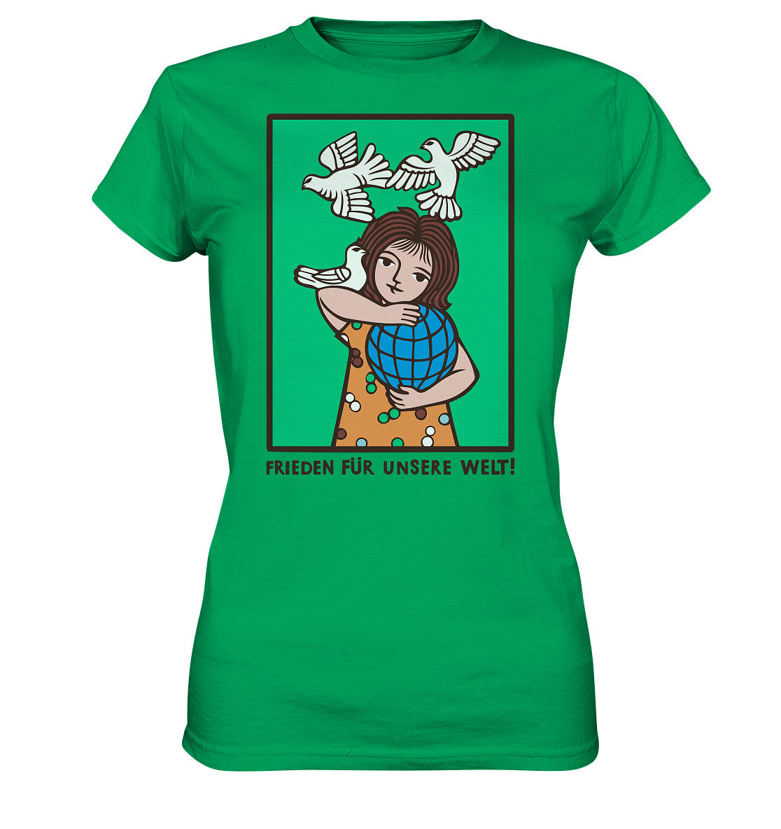 DDR Ostalgie Shirt Mädels • FRIEDEN FÜR UNSERE WELT! (DDR-ORIGINAL-PLAKAT)
