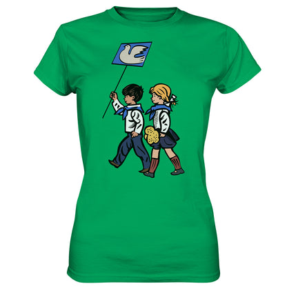 DDR Ostalgie Shirt Mädels • KLEINE WEISSE FRIEDENSTAUBE - ILLUSTRATION UNSERE FIBEL
