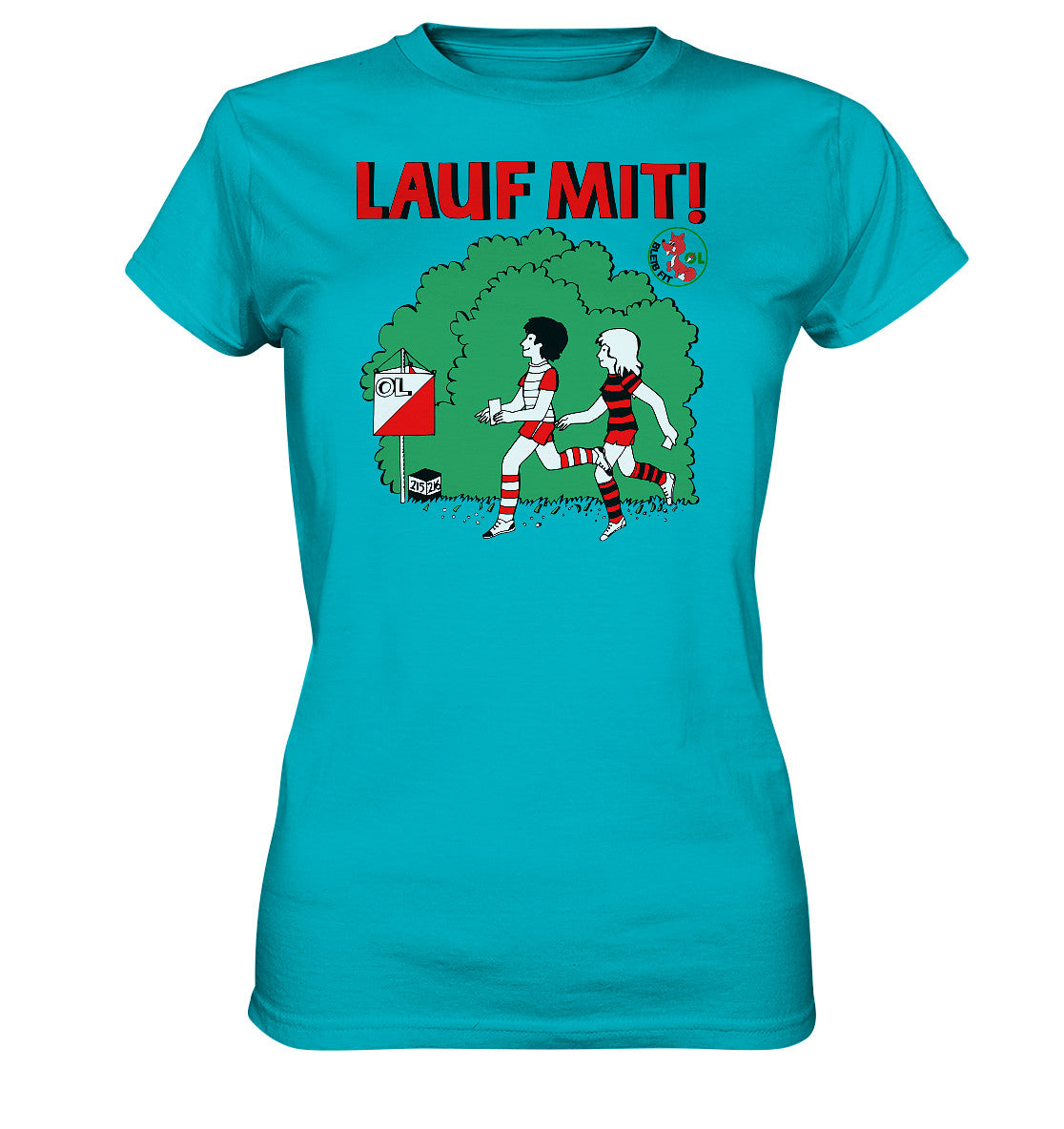 DDR Ostalgie Shirt Mädels • LAUF MIT - BLEIB FIT (DFF) - Ladies Premium Shirt