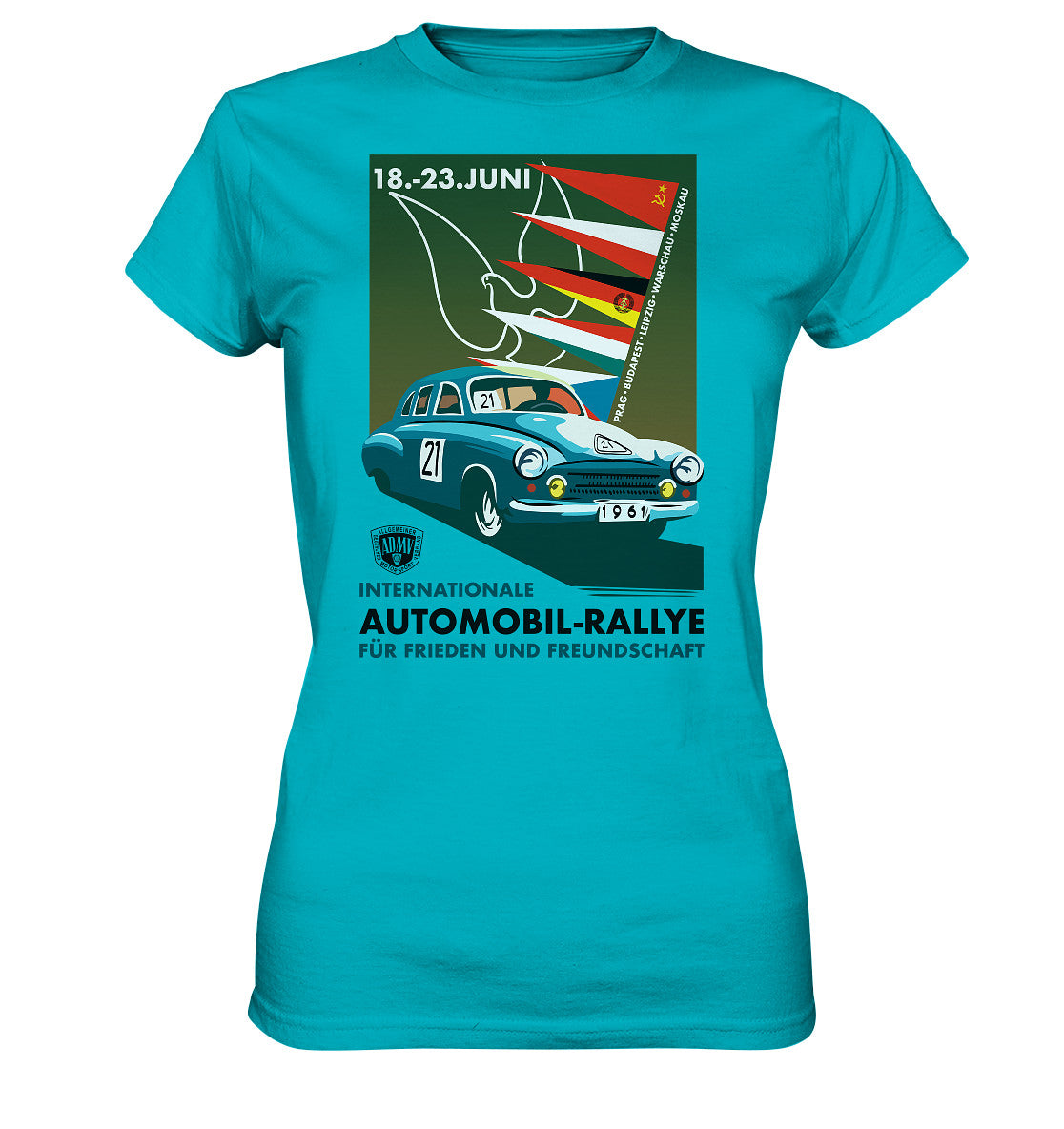 DDR Ostalgie Shirt Mädels • INTERNATIONALE RALLYE WARTBURG 1961 (ORIGINAL-PLAKAT)