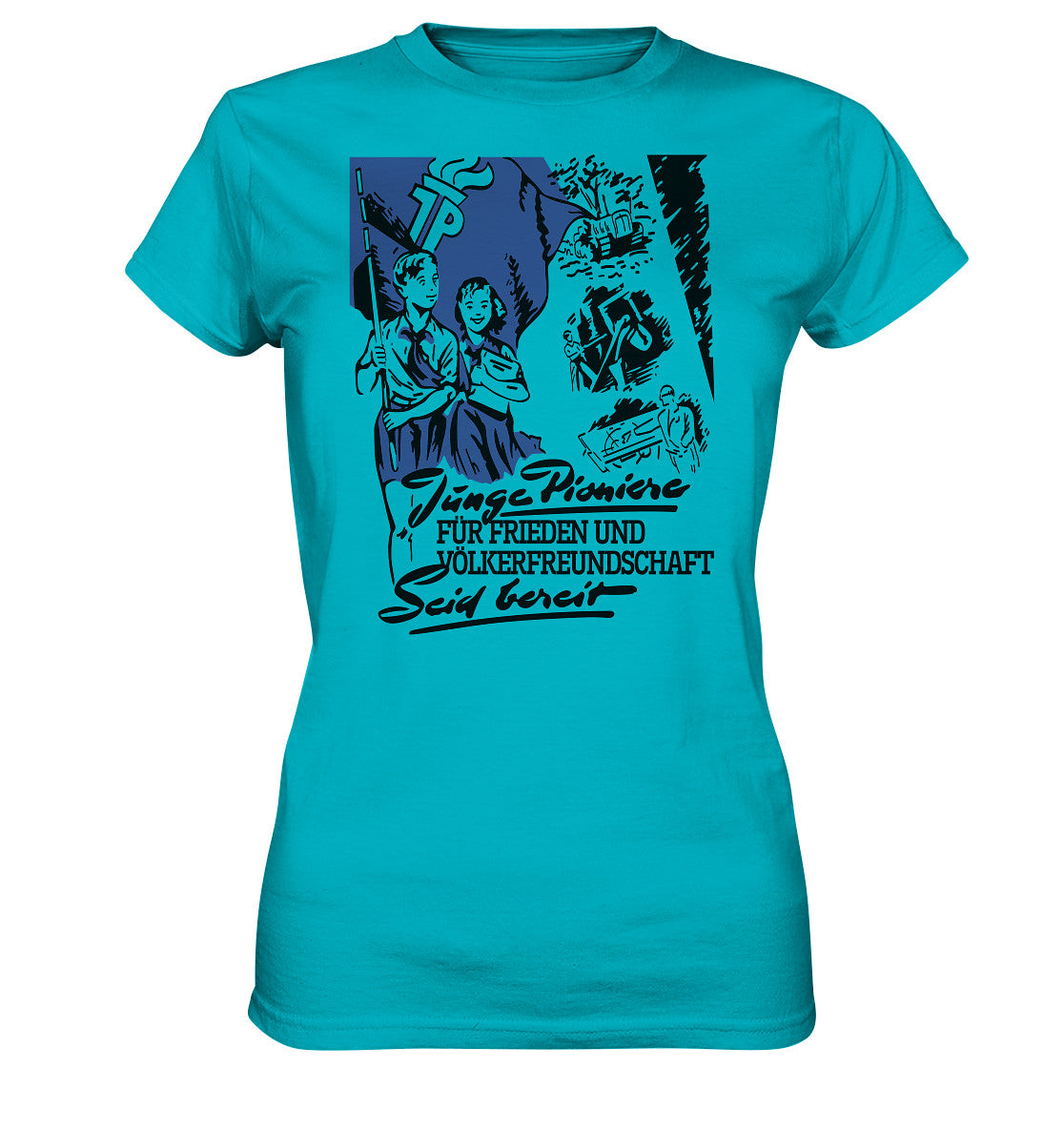 DDR Ostalgie Shirt Mädels • JUNGE PIONIERE FÜR FRIEDEN UND VÖLKERFREUNDSCHAFT - SEID BEREIT