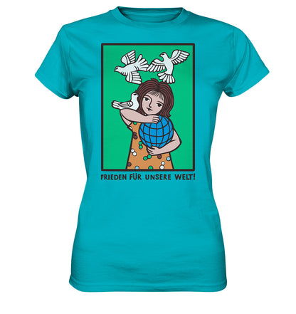 DDR Ostalgie Shirt Mädels • FRIEDEN FÜR UNSERE WELT! (DDR-ORIGINAL-PLAKAT)