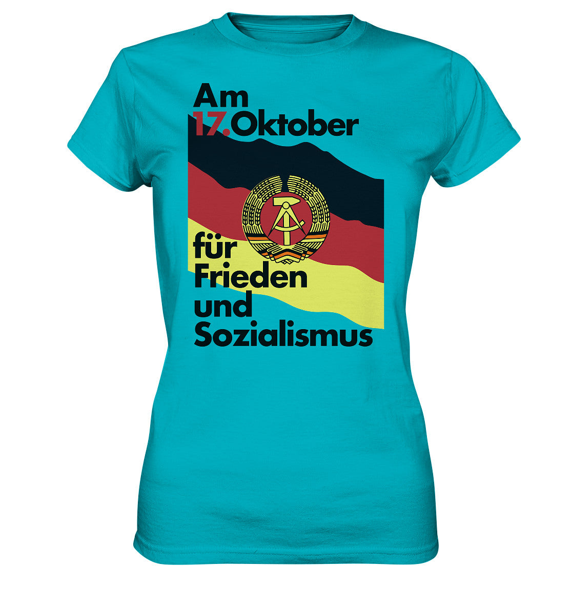 DDR Ostalgie Shirt Mädels • FÜR FRIEDEN UND SOZIALISMUS (ORIGINAL DDR-PLAKAT)