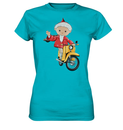 DDR Ostalgie Shirt Mädels • UNSER SANDMÄNNCHEN - AUF DER SCHWALBE - ROT (PU-137, 1973)