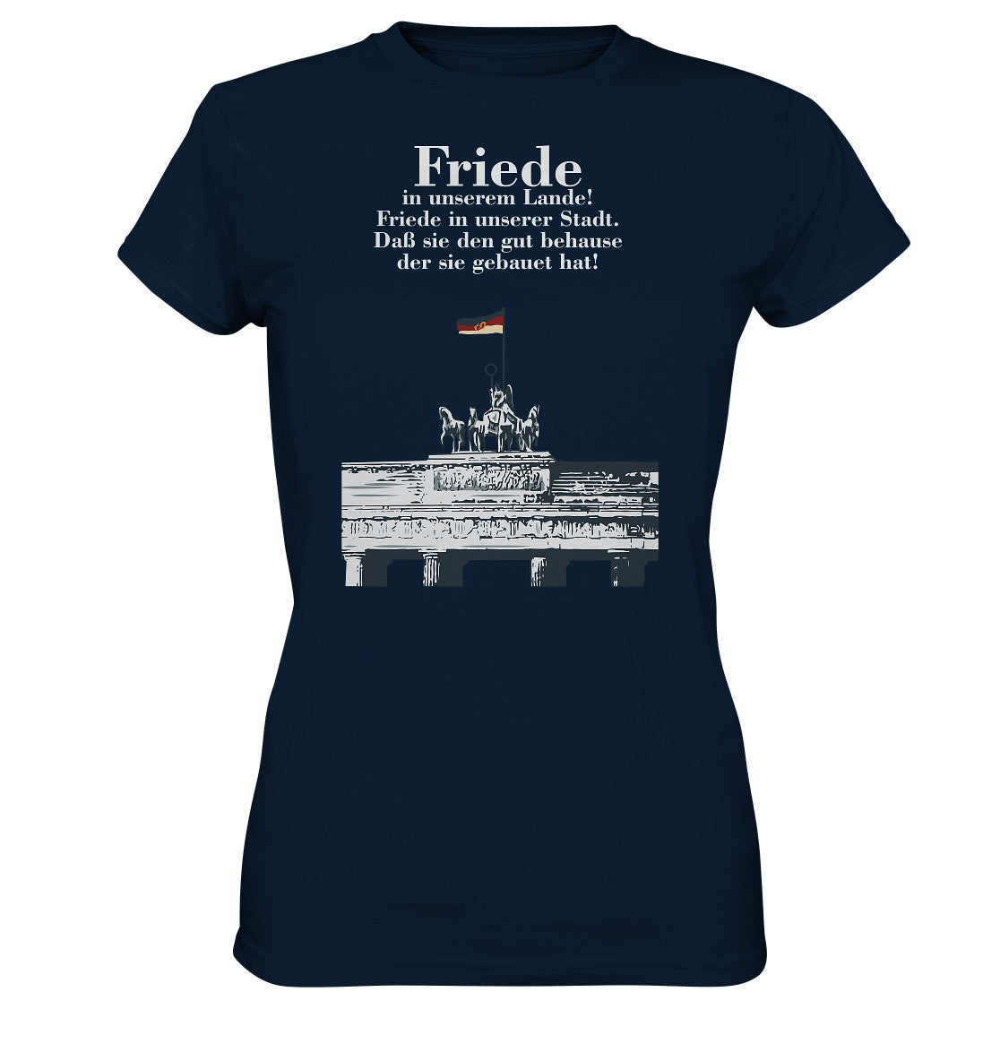 DDR Ostalgie Shirt Mädels • FRIEDE IN UNSEREM LANDE! (DDR-ORIGINAL-PLAKAT)