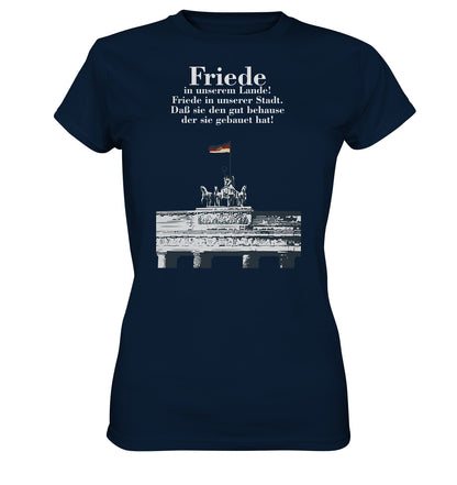 DDR Ostalgie Shirt Mädels • FRIEDE IN UNSEREM LANDE! (DDR-ORIGINAL-PLAKAT)