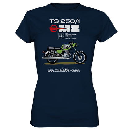 DDR Ostalgie Shirt Mädels • MZ TS 250 GRÜN (ORIGINAL DDR-PLAKAT)