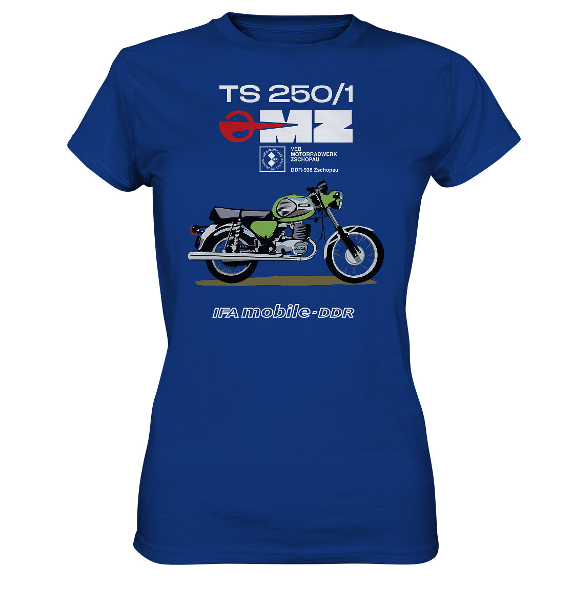 DDR Ostalgie Shirt Mädels • MZ TS 250 GRÜN (ORIGINAL DDR-PLAKAT)