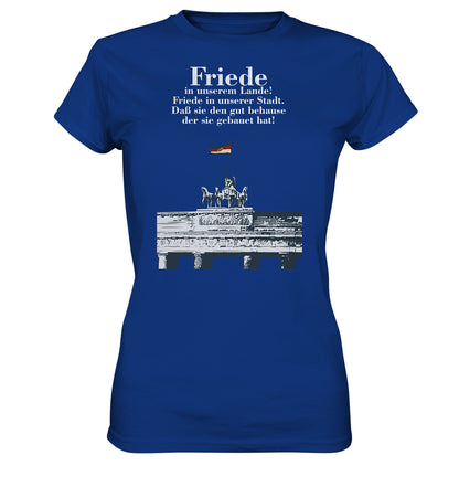 DDR Ostalgie Shirt Mädels • FRIEDE IN UNSEREM LANDE! (DDR-ORIGINAL-PLAKAT)
