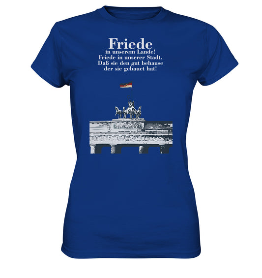 DDR Ostalgie Shirt Mädels • FRIEDE IN UNSEREM LANDE! (DDR-ORIGINAL-PLAKAT)