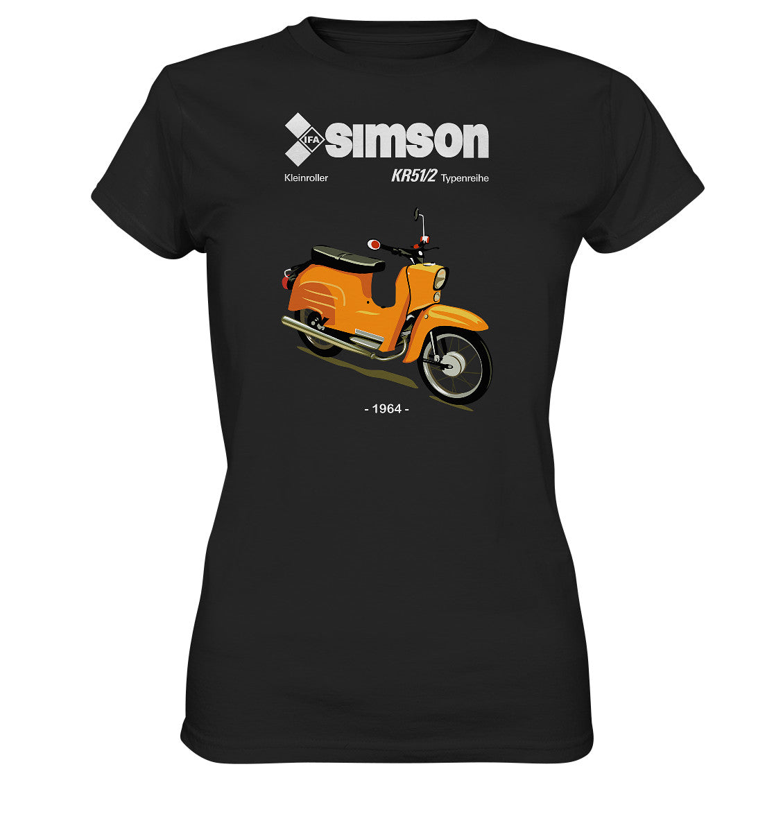 DDR Ostalgie Shirt Mädels • SIMSON SCHWALBE KR51-2 (ORIGINALPROSPEKT 1964)
