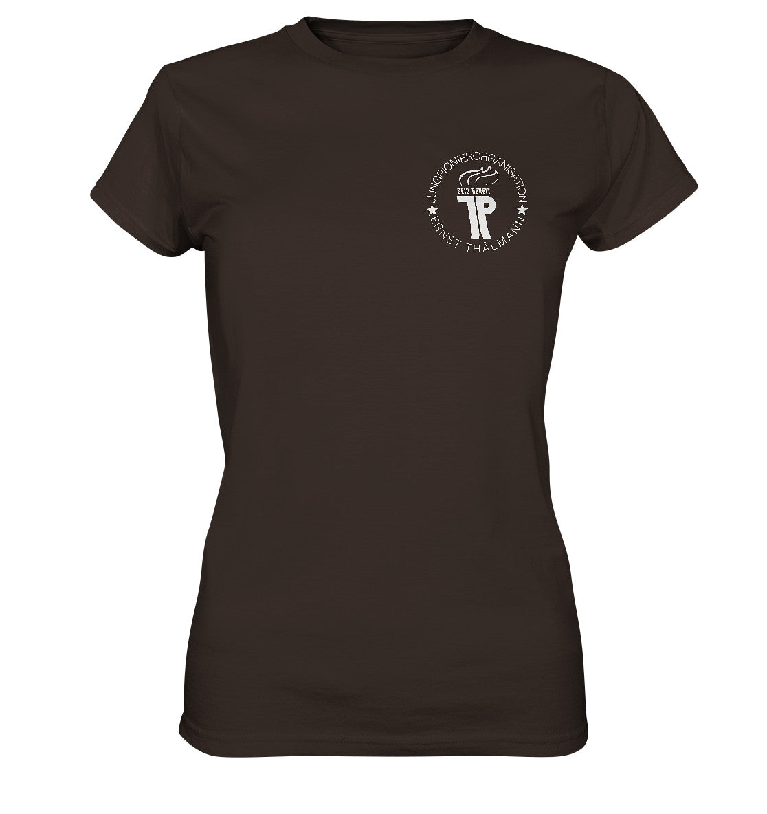 DDR Ostalgie Shirt Mädels • JUNGE PIONERE BRUST BADGE - dunkel