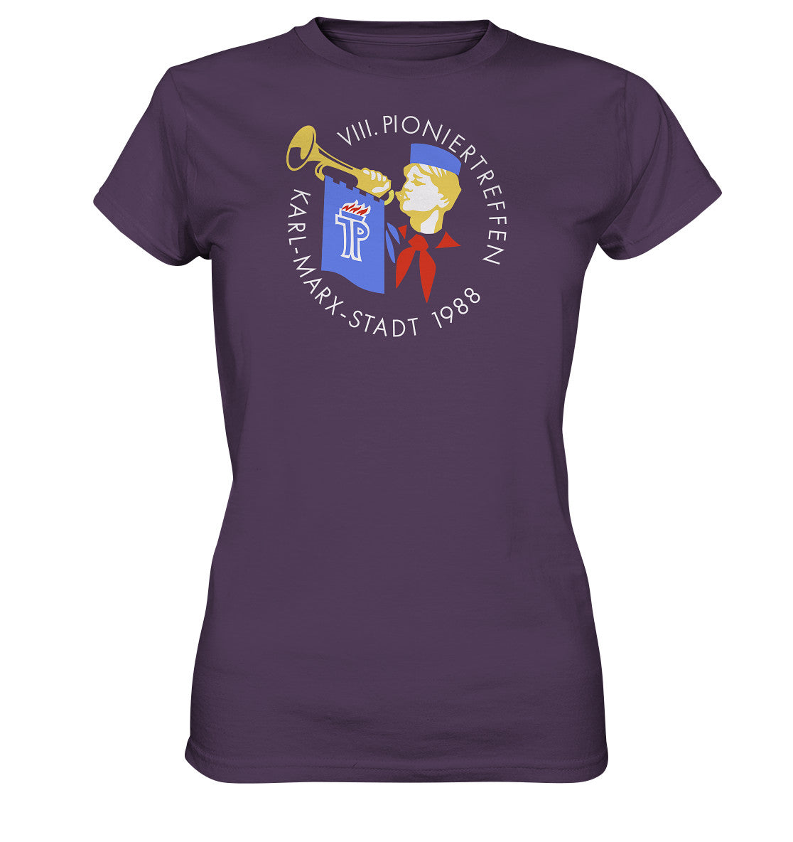 DDR Ostalgie Shirt Mädels • 8. PIONIERTREFFEN KARL-MARX-STADT - dunkel