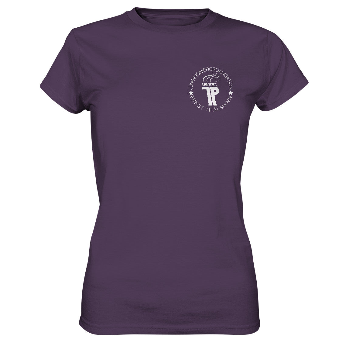 DDR Ostalgie Shirt Mädels • JUNGE PIONERE BRUST BADGE - dunkel