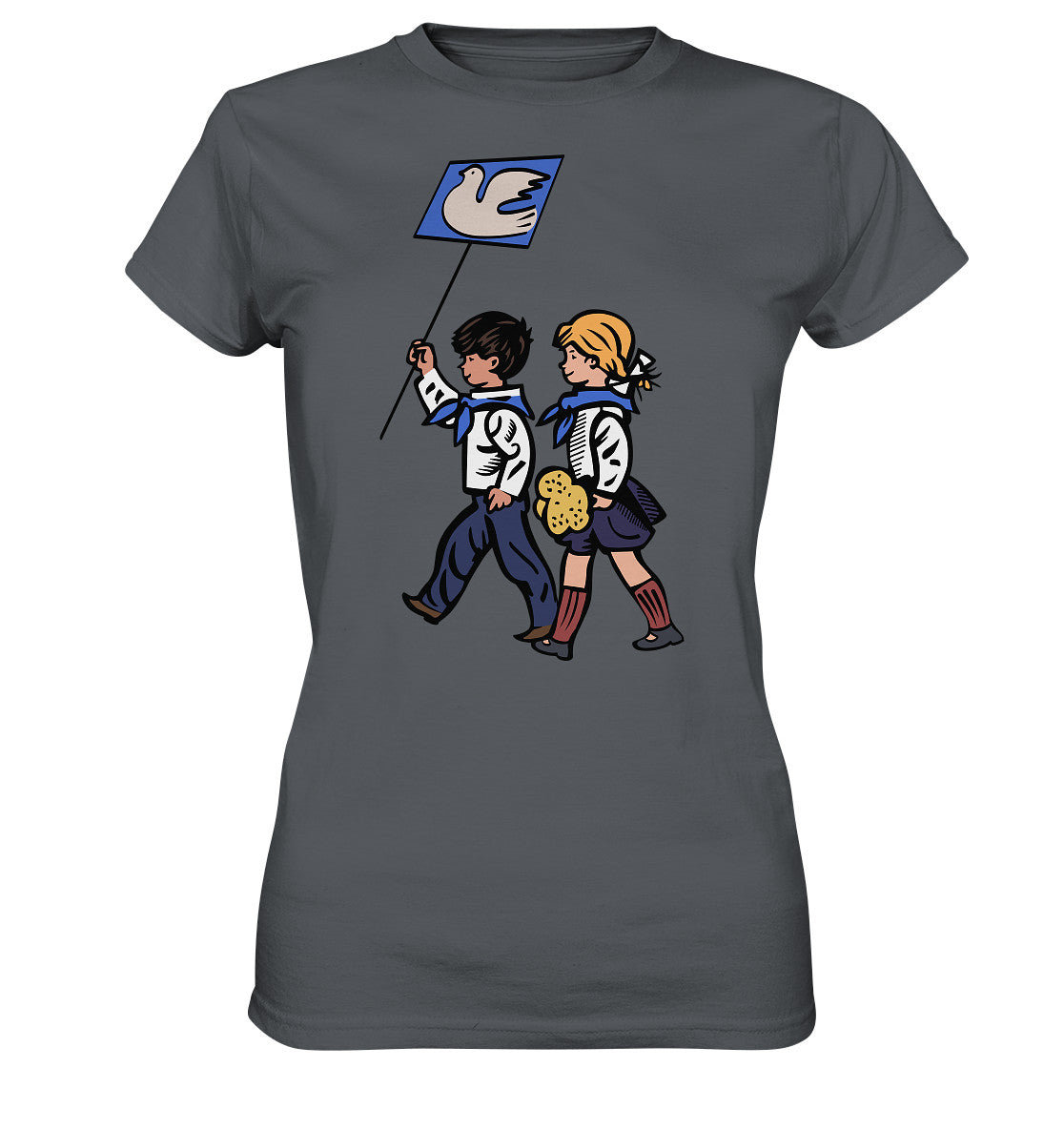 DDR Ostalgie Shirt Mädels • KLEINE WEISSE FRIEDENSTAUBE - ILLUSTRATION UNSERE FIBEL