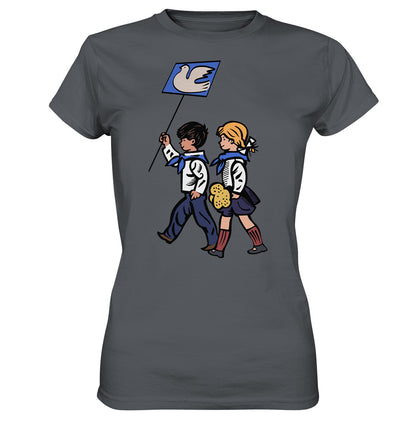 DDR Ostalgie Shirt Mädels • KLEINE WEISSE FRIEDENSTAUBE - ILLUSTRATION UNSERE FIBEL