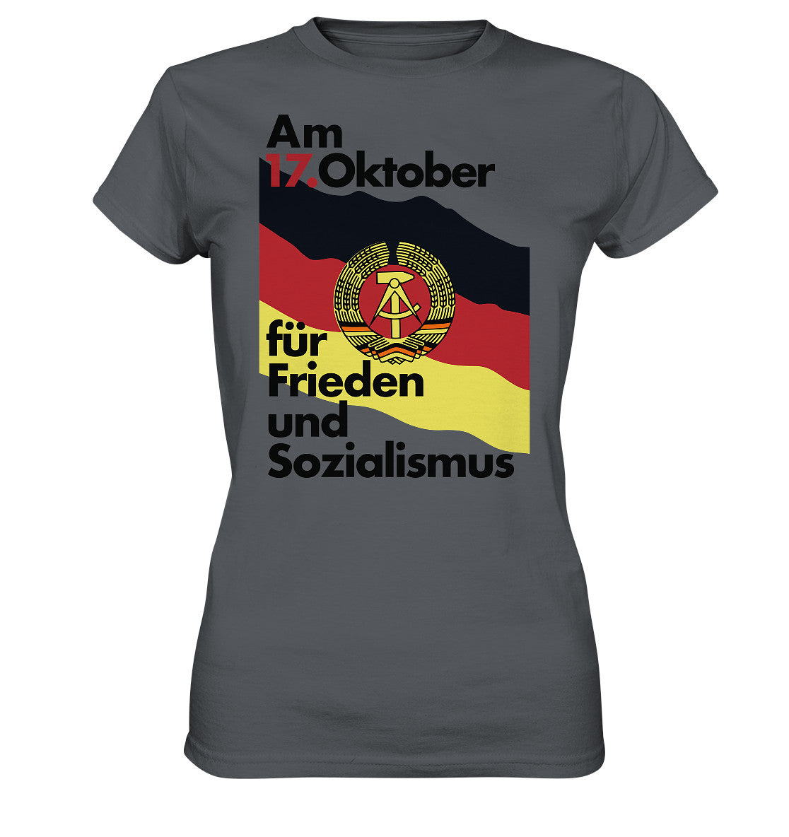 DDR Ostalgie Shirt Mädels • FÜR FRIEDEN UND SOZIALISMUS (ORIGINAL DDR-PLAKAT)