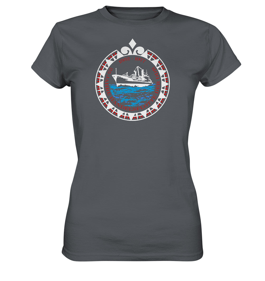 DDR Ostalgie Shirt Mädels • 25 JAHRE HANDELSFLOTTE DER DDR - dunkel