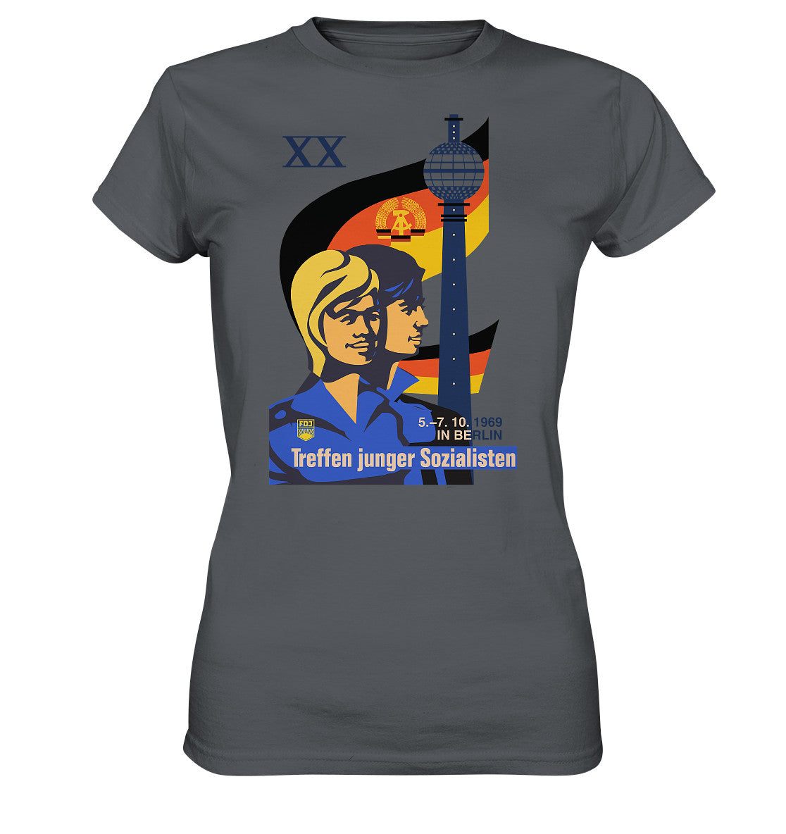 DDR Ostalgie Shirt Mädels • TREFFEN JUNGER SOZIALISTEN BERLIN 1969 (ORIGINAL PLAKAT)