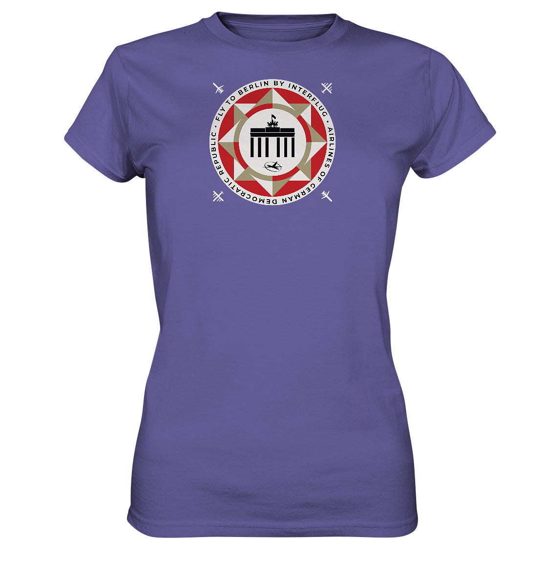 DDR Ostalgie Shirt Mädels • FLY TO BERLIN WITH INTERFLUG - ORIGINALWERBUNG