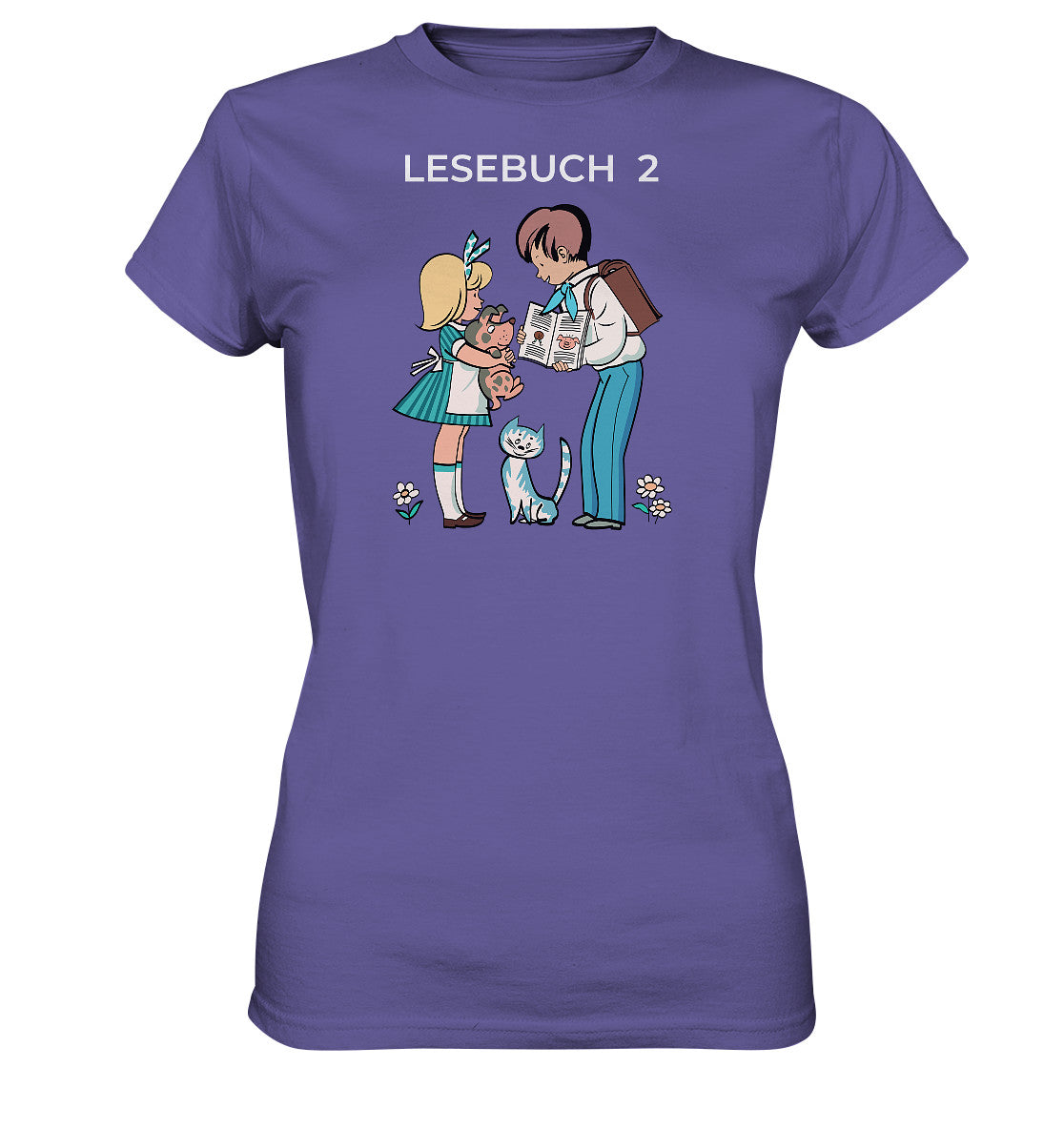 DDR Ostalgie Shirt Mädels • LESEBUCH 2. KLASSE DDR