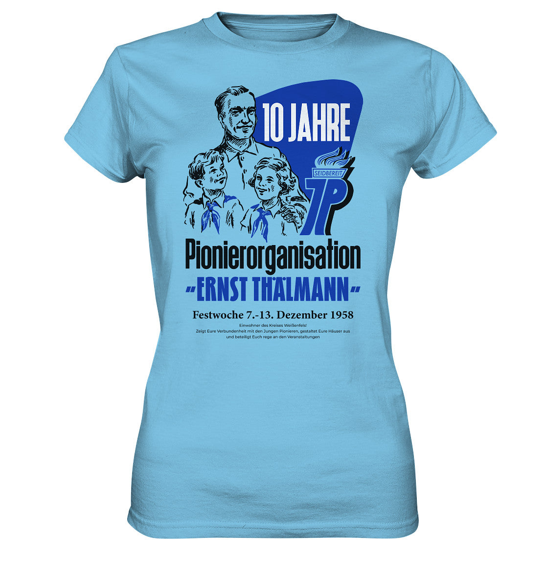 DDR Ostalgie Shirt Mädels • 10 JAHRE PIONIERORGANISATION 1958 - ORIGINAL ILLUSTRATION
