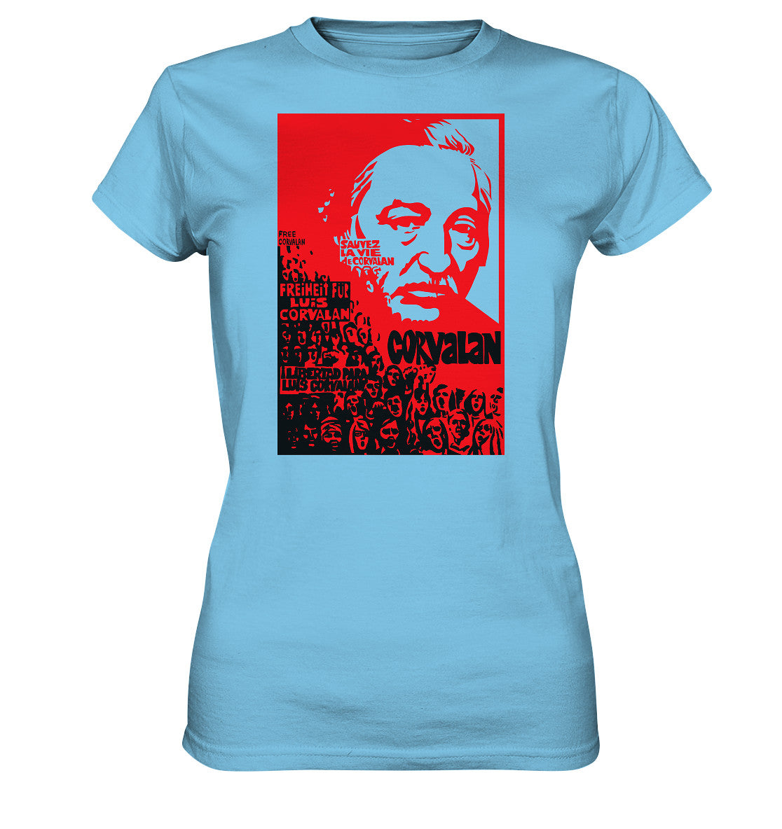 DDR Ostalgie Shirt Mädels • FREIHEIT FÜR LUIS CORVALAN (DDR ORIGINAL-PLAKAT)