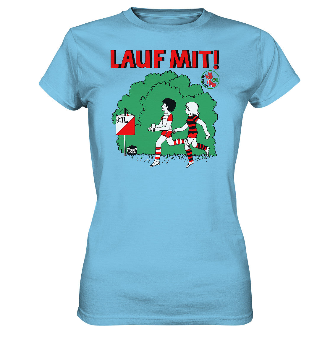 DDR Ostalgie Shirt Mädels • LAUF MIT - BLEIB FIT (DFF) - Ladies Premium Shirt