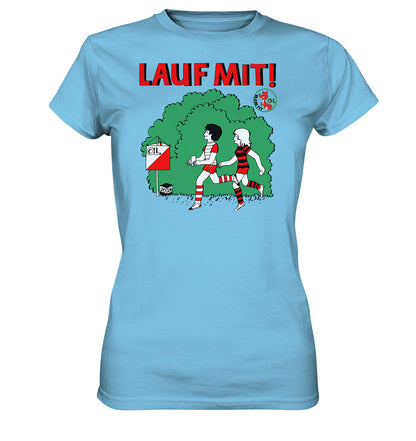 DDR Ostalgie Shirt Mädels • LAUF MIT - BLEIB FIT (DFF) - Ladies Premium Shirt