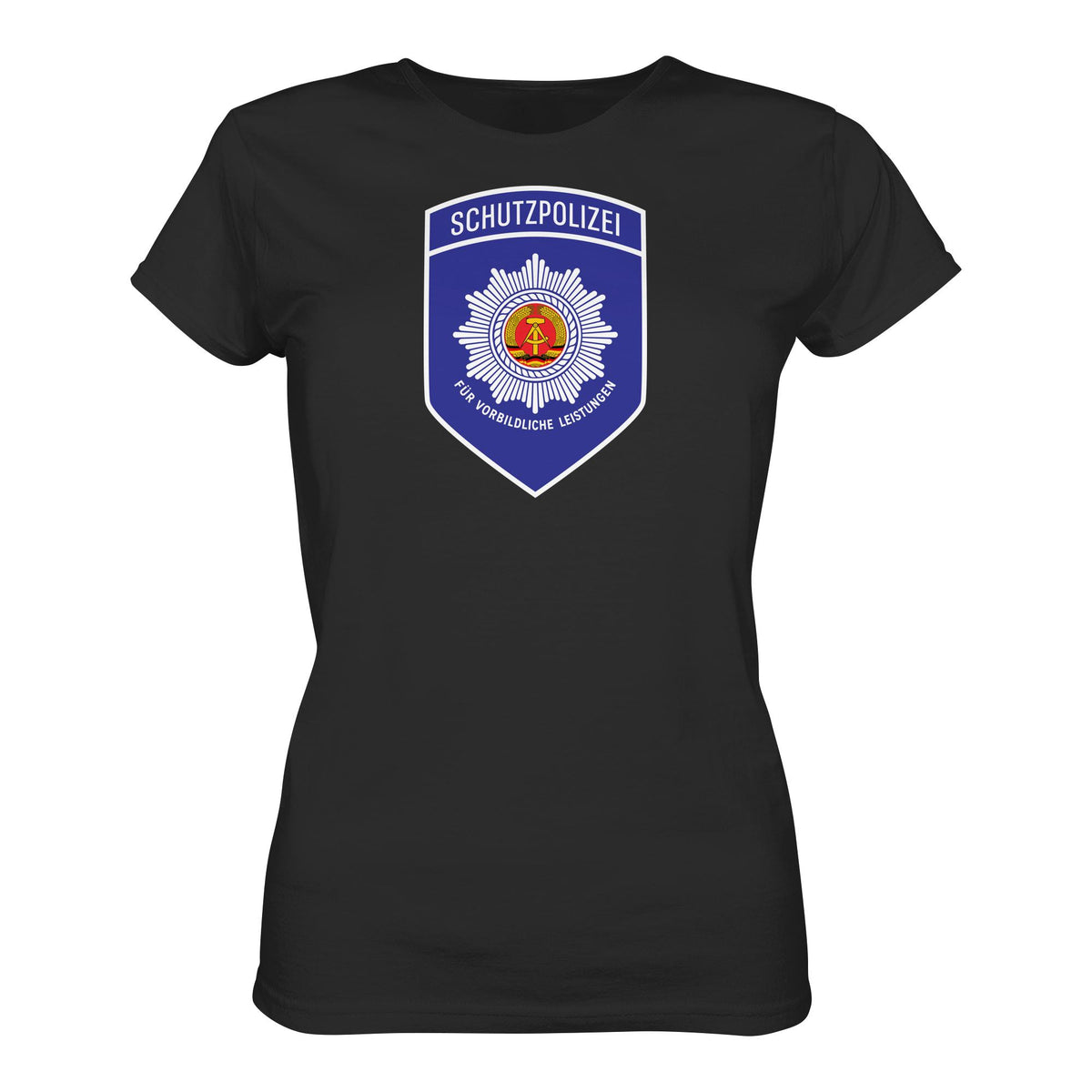 DDR Ostalgie Shirt Mädels • SCHUTZPOLIZEI - FÜR VORBILDLICHE LEISTUNGEN (ORIGINAL-AUFNÄHER)