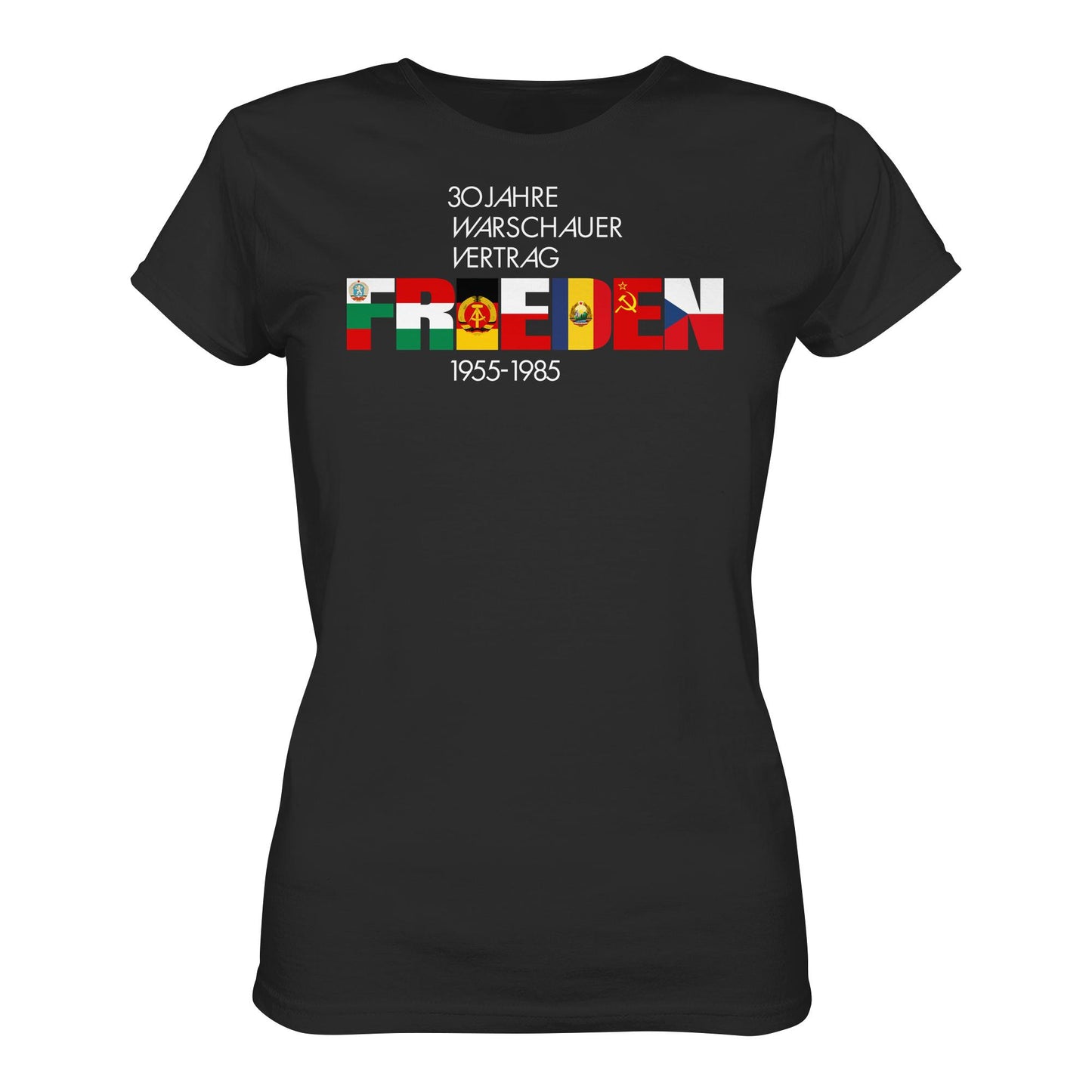 DDR Ostalgie Shirt Mädels • FRIEDEN - 30 JAHRE WARSCHAUER VERTRAG (DDR-BRIEFMARKE)
