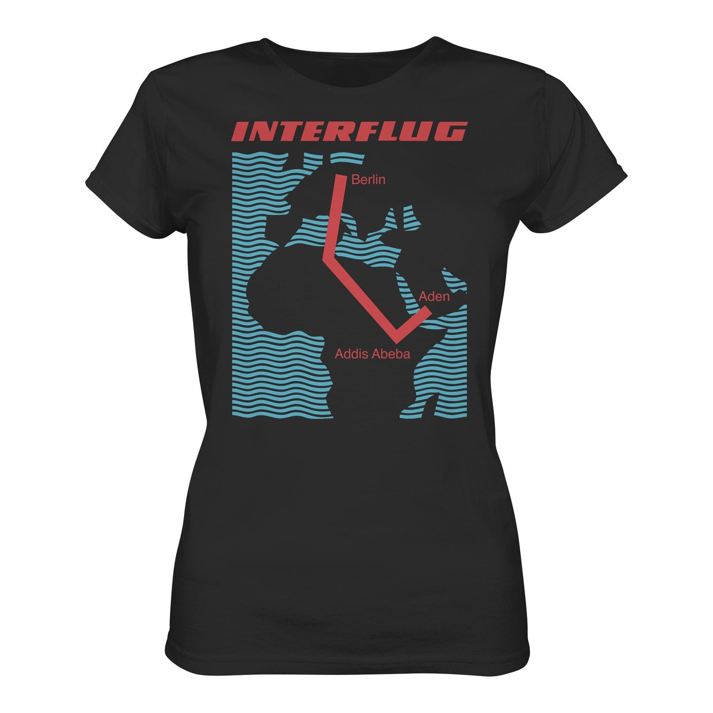 DDR Ostalgie Shirt Mädels • INTERFLUG BERLIN - ADDIS ABEBA (ORIGINAL SONDERSTEMPEL)