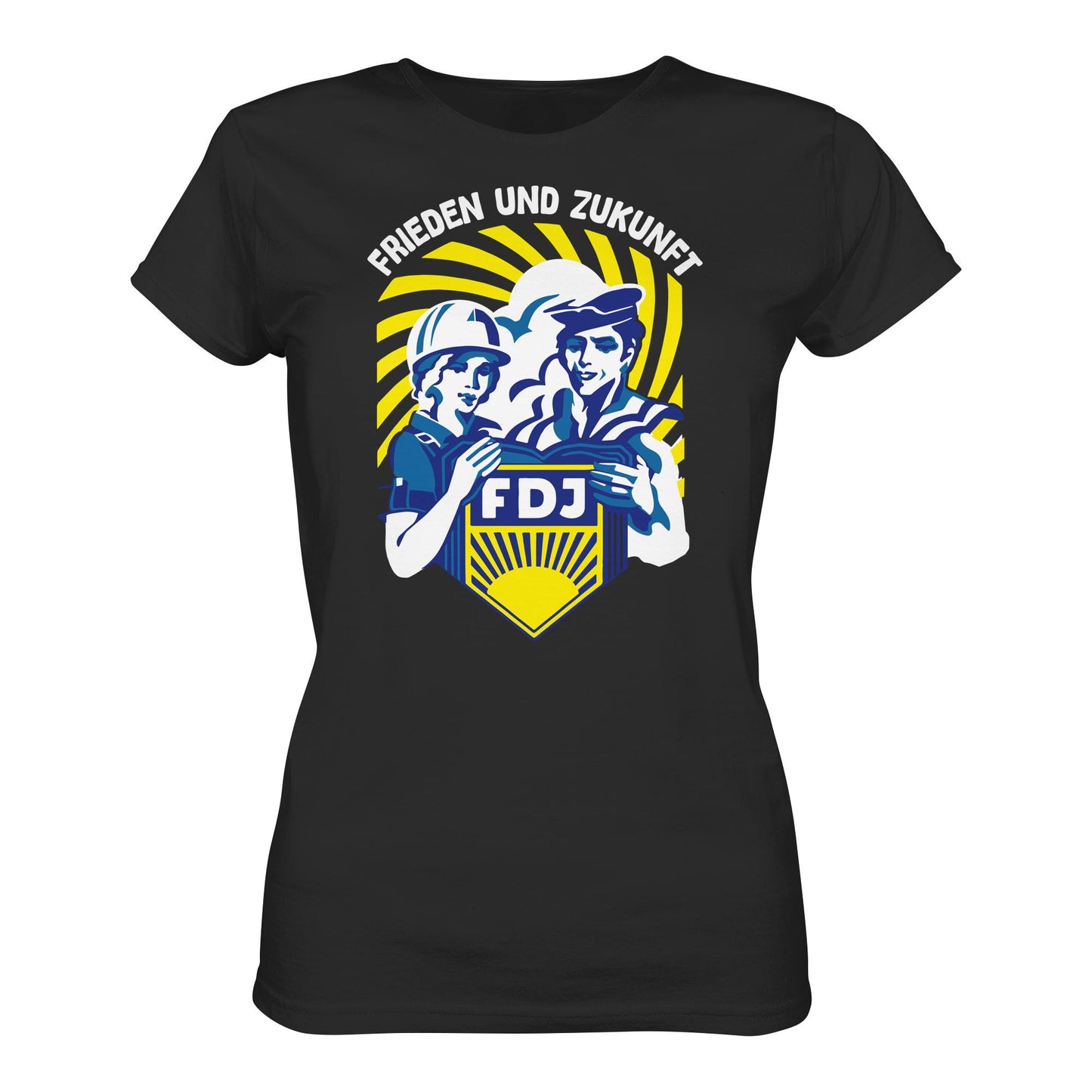 DDR Ostalgie Shirt Mädels • FDJ - FRIEDEN UND ZUKUNFT (ORIGINAL WIMPEL)