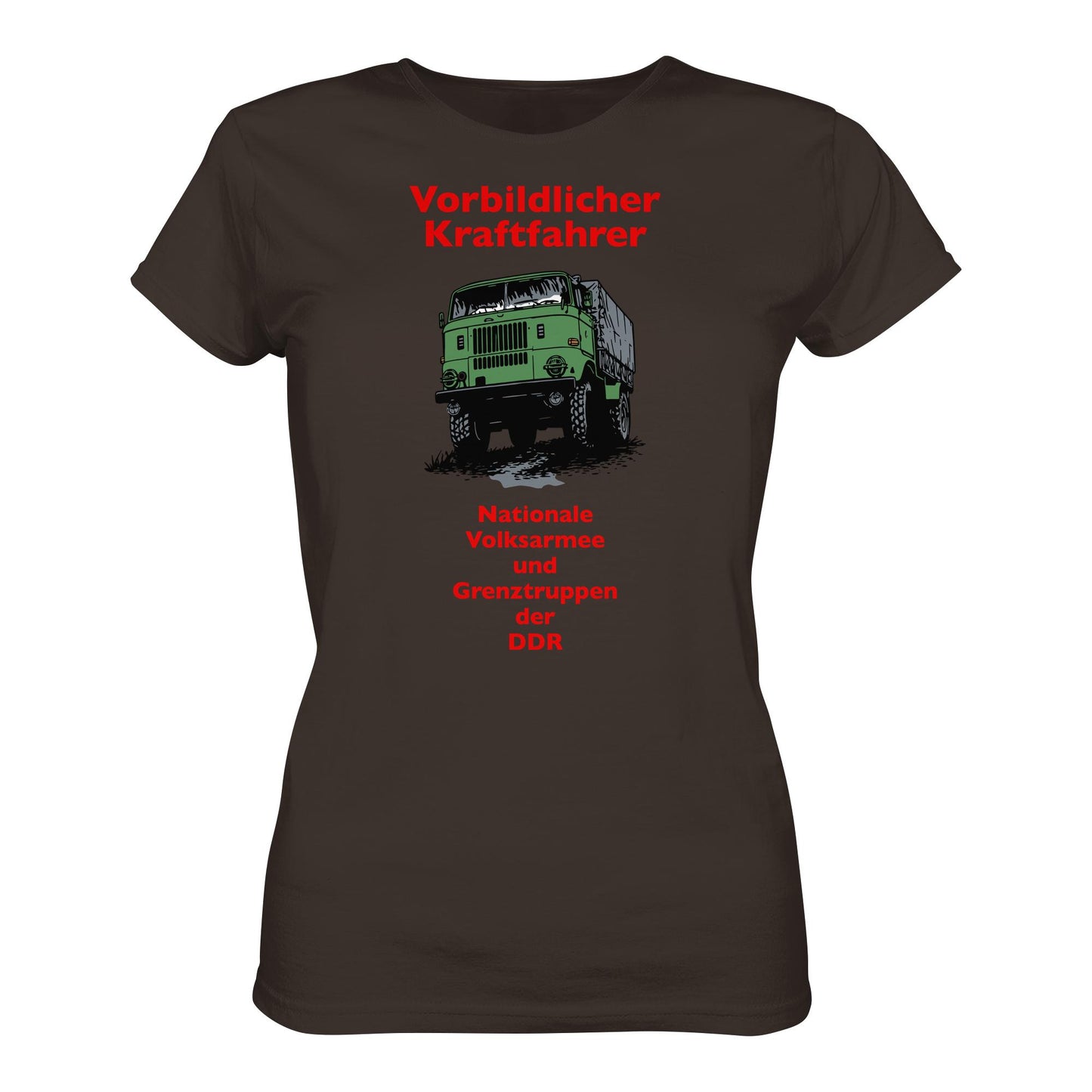 DDR Ostalgie Shirt Mädels • VORBILDLICHER KRAFTFAHRER, NVA (ORIGINAL WIMPELMOTIV)