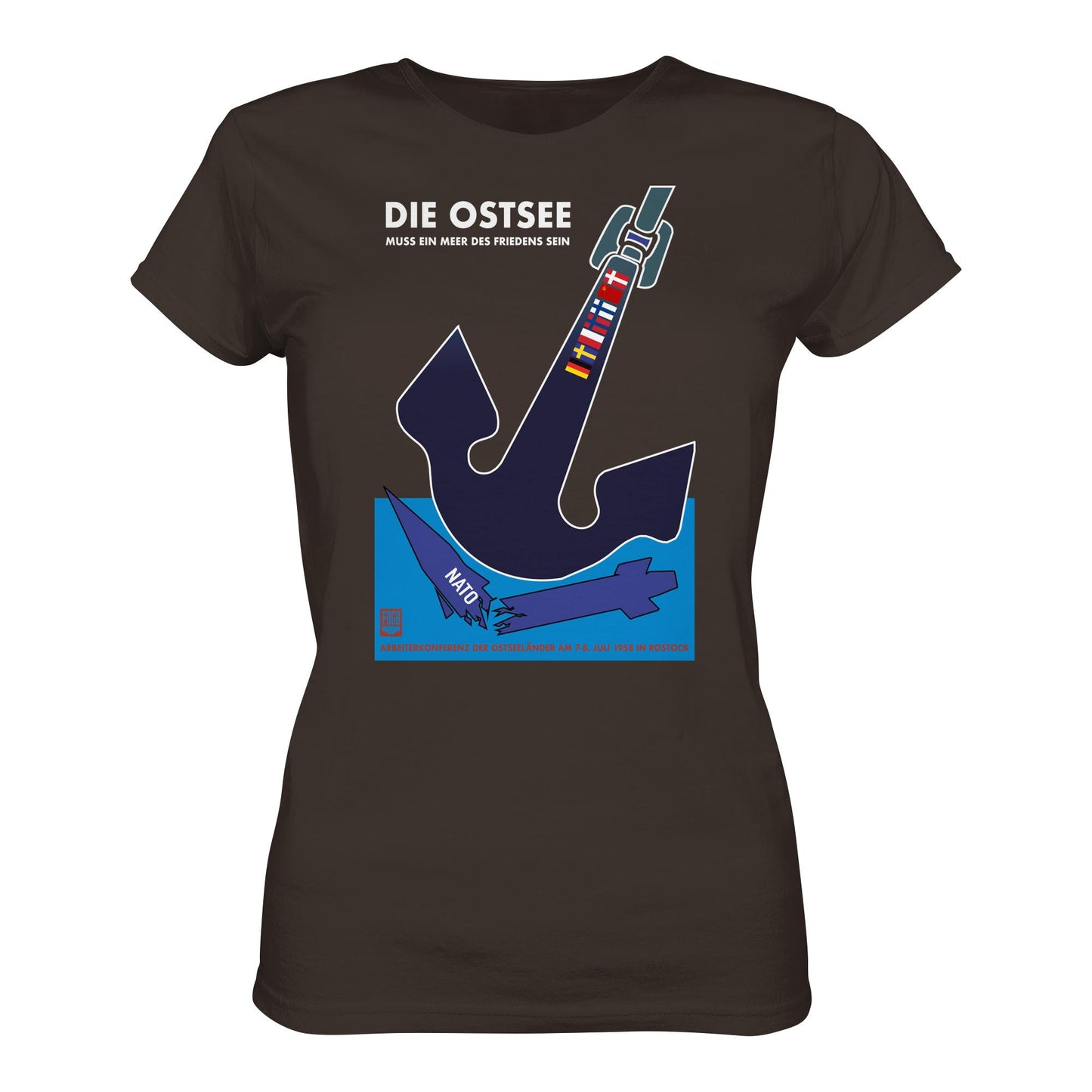 DDR Ostalgie Shirt Mädels • DIE OSTSEE MUSS EIN MEER DES FRIEDENS SEIN, ARBEITERKONFERENZ 1958
