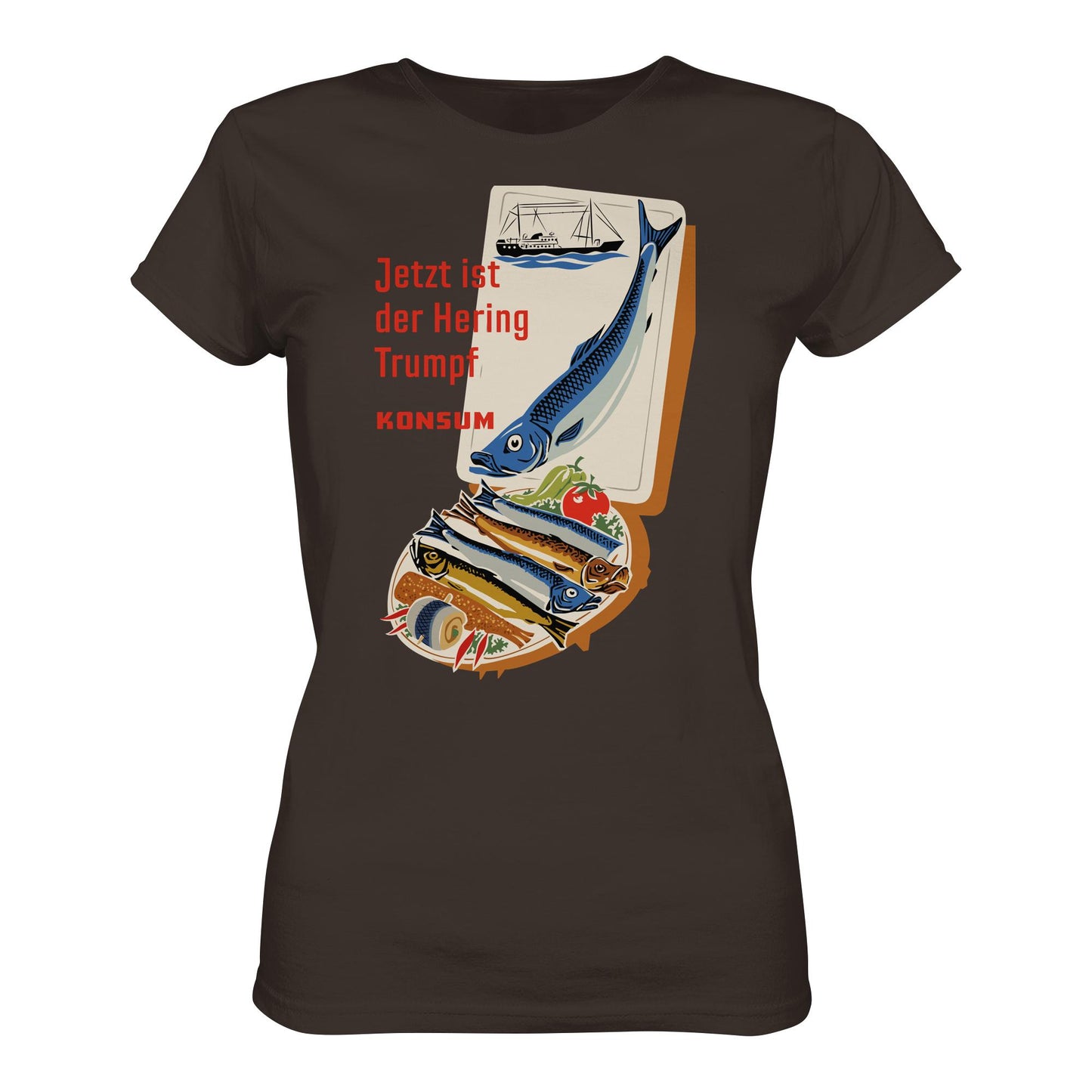 DDR Ostalgie Shirt Mädels • JETZT IST DER HERING TRUMPF (ORIGINAL KONSUM-PLAKAT)