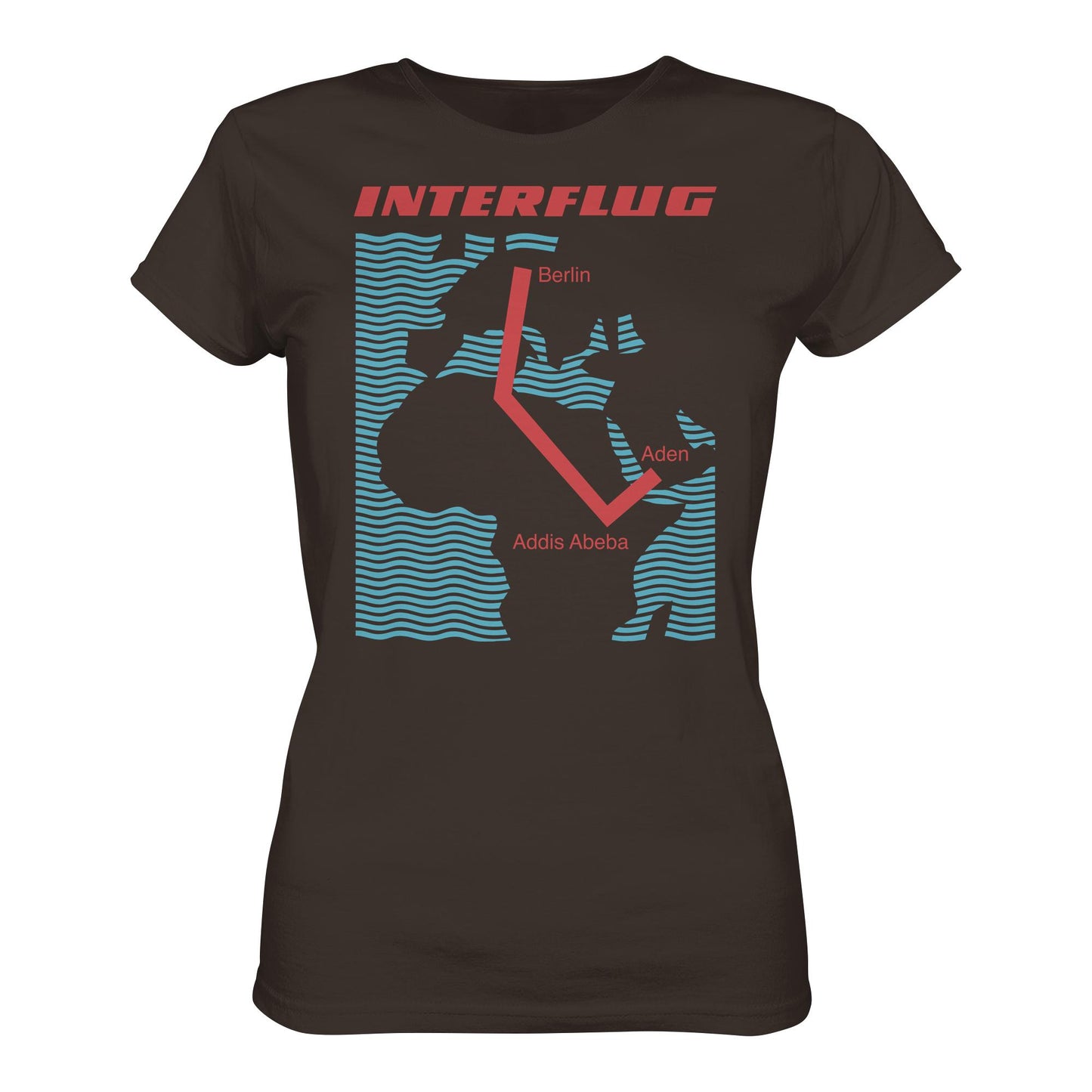 DDR Ostalgie Shirt Mädels • INTERFLUG BERLIN - ADDIS ABEBA (ORIGINAL SONDERSTEMPEL)