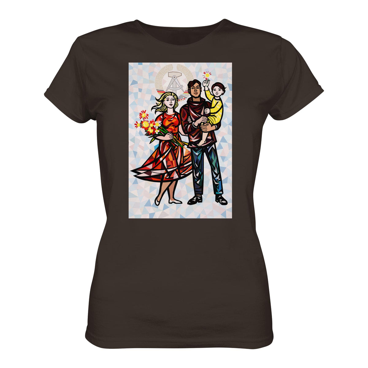 DDR Ostalgie Shirt Mädels • WALTER WOMACKA - UNSERE FAMILIE mit Hintergrund (STAATSRATSGEBÄUDE, Aus der Geschichte der Deutschen Arbeiterbewegung, 1964)